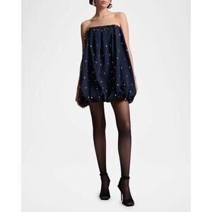 A.L.C.  Holly Embellished Strapless Bubble Hem Mini Dress in Navy 10